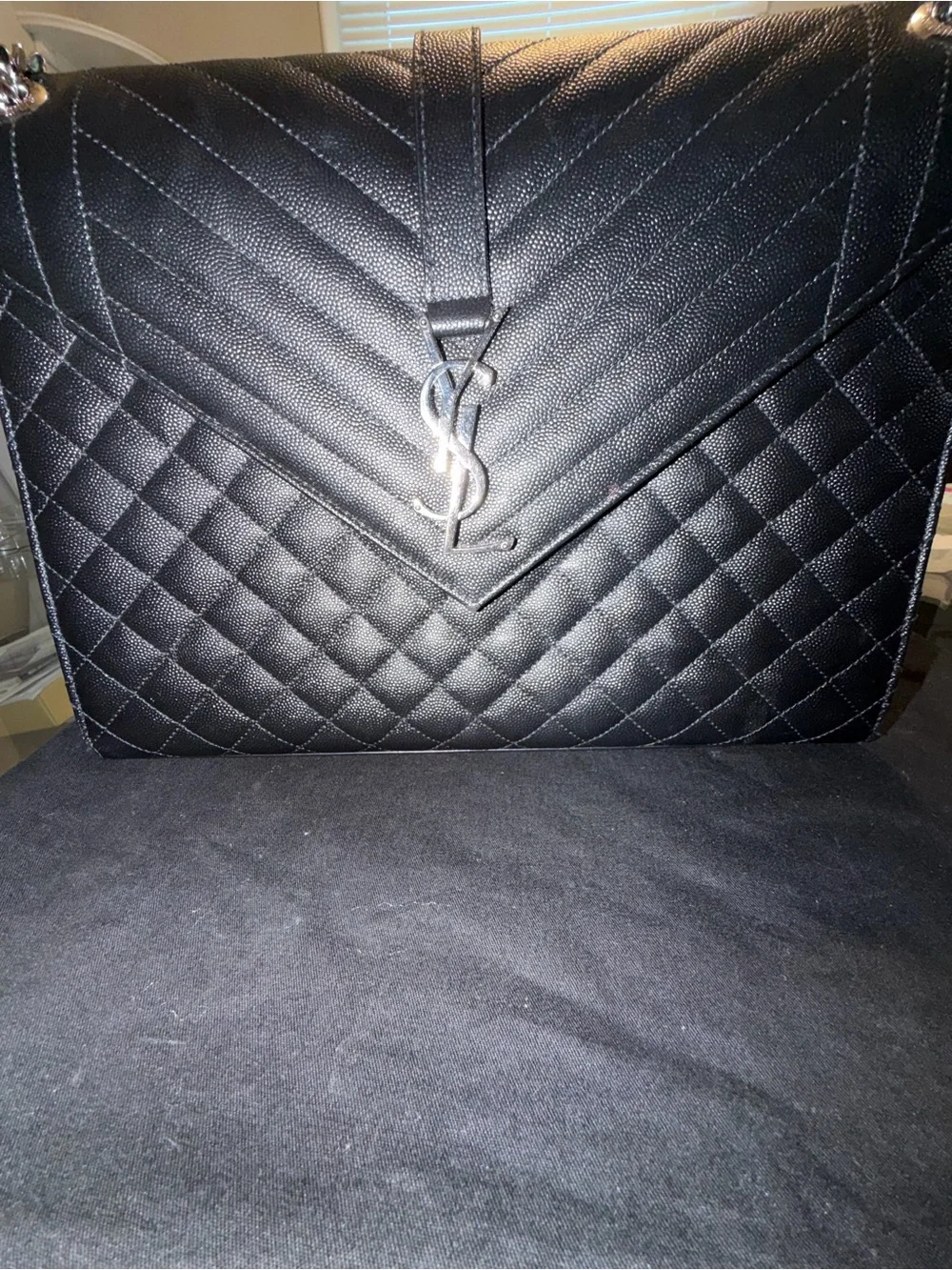 Envelope Triquilt Medium YSL Shoulder Bag Grained Leather **Worn 2x FINAL SALE**